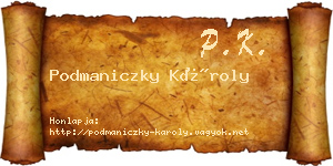 Podmaniczky Károly névjegykártya