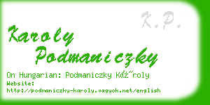 karoly podmaniczky business card